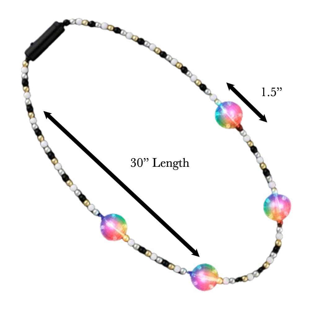 Flashing Multicolor Disco Prism Balls Fancy Party Necklace