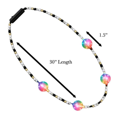 Flashing Multicolor Disco Prism Balls Fancy Party Necklace