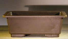 Dark Brown Bonsai Training Pot - Rectangle Heavy Duty Plastic - Taller Profile  9.5" x 6.5" x 3.5"