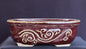 Parisian Red Ceramic Bonsai Pot - Oval  7.5" x 5.75" x 2.5"