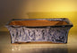Marble Blue Ceramic Bonsai Pot - Rectangle   12.0" x 9.5" x 3.4"