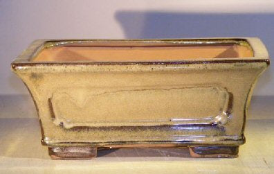 Olive Green Ceramic Bonsai Pot - Rectangle   10" x 8" x 4"