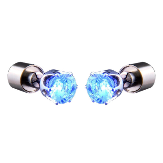 LED Faux Diamond Pierced Earrings Blue