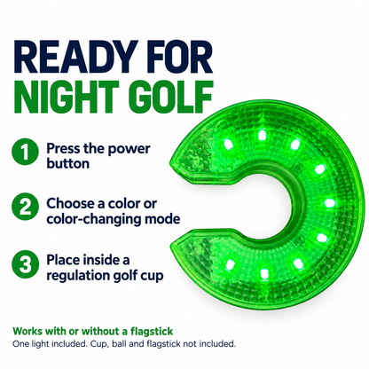 LED Golf Hole Light with AAA Batteries 7 Modes 1 Piece