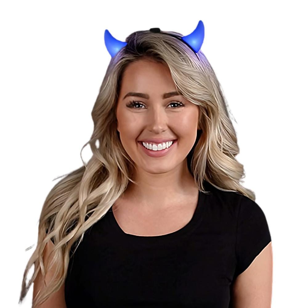 Light Up Devil Horns Blue
