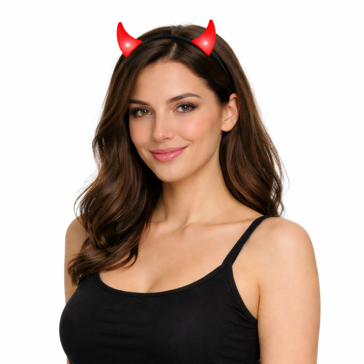 Light Up LED Devil Horns Red