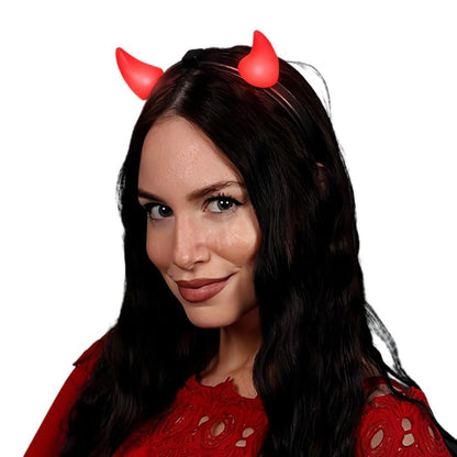 Light Up LED Devil Horns Red