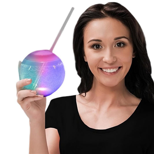 Light Up Frosted Mood Multicolored Glow Ball Tumbler Cup for Parties