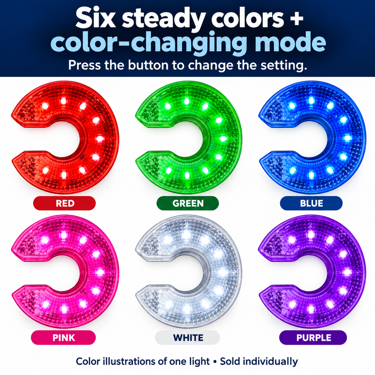 LED Golf Hole Light with AAA Batteries 7 Modes 1 Piece