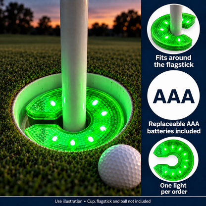 LED Golf Hole Light with AAA Batteries 7 Modes 1 Piece