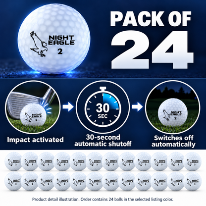 30 Second LED Range Golf Balls Red Pack of 24