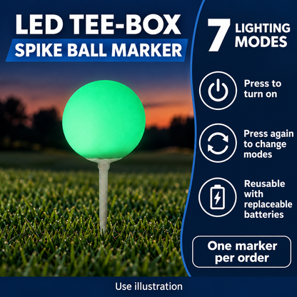 LED Tee Box Spike Ball Marker 7 Light Modes Batteries Included