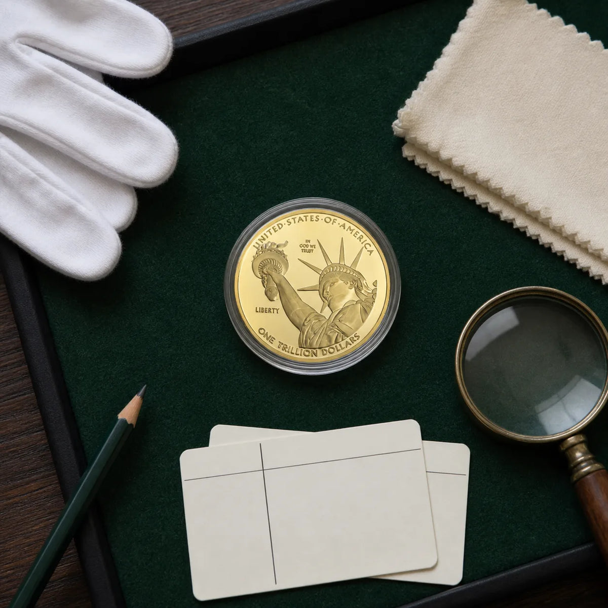 One Trillion Dollar Statue of Liberty Tribute Gold Plated Coin