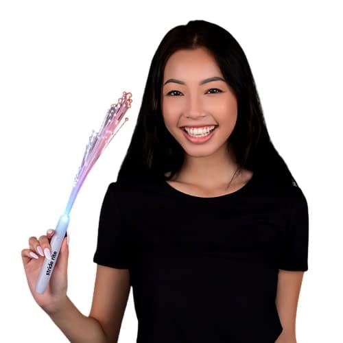 Patriotic Fiber Optic Wand with Red White Blue LEDs