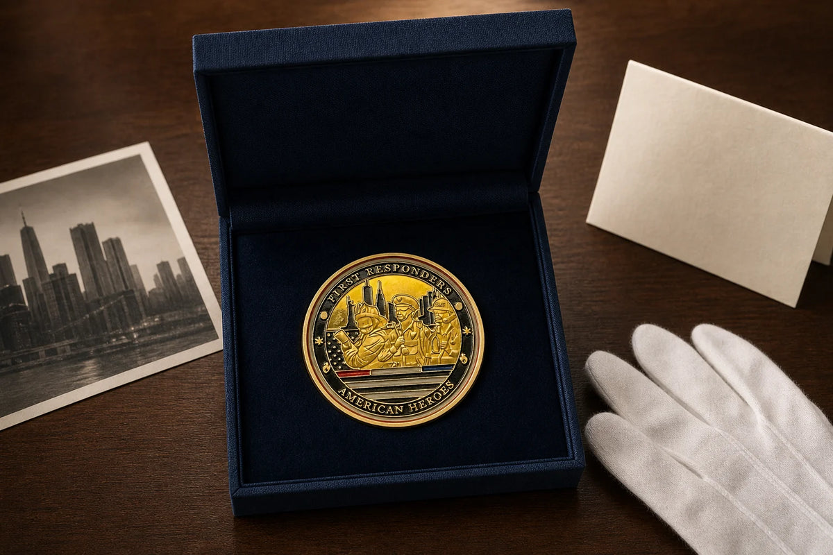 Police First Responders American Heroes Gold Plated Coin