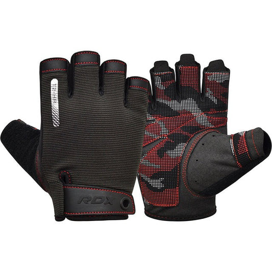 RDX GYM TRAINING GLOVES T2 HALF RED-XL