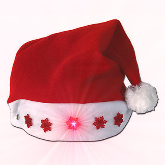Santa Hat with Flashing Snowflakes