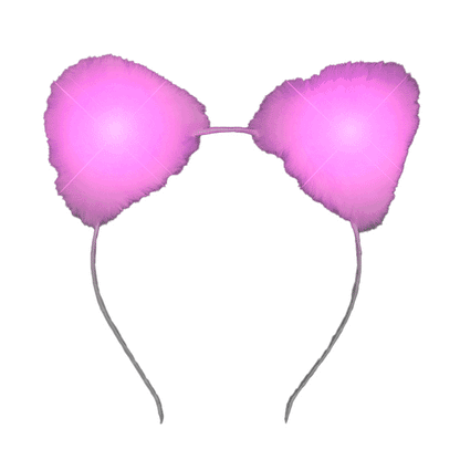 Pink LED Soft Cat Ears Headband